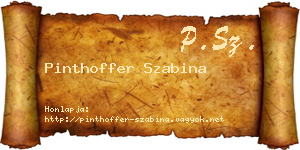 Pinthoffer Szabina névjegykártya